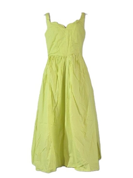 NWT $445 RHODE LOLITA COTTON SLEEVELESS MIDI DRESS IN LIMON SIZE 8 - Picture 2 of 6